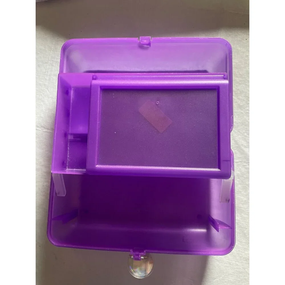 Caboodle Purple Transparent Plastic Storage Container With Handle & Secure Latch